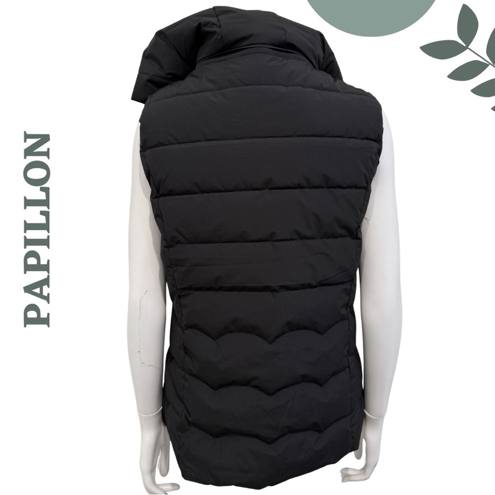 Papillon Black Puffer Vest Removable Hood Small NWT - Picture 6 of 8